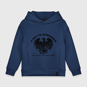 Детское худи Oversize хлопок с принтом A day to remember в Ухте, френч-терри — 70% хлопок, 30% полиэстер. Мягкий теплый начес внутри —100% хлопок | боковые карманы, эластичные манжеты и нижняя кромка, капюшон на магнитной кнопке | hardcore | птица | символика a day to remember