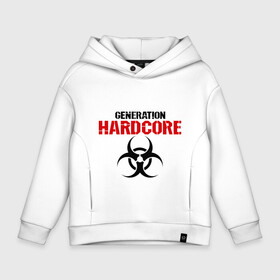 Детское худи Oversize хлопок с принтом Generation Hardcore в Ухте, френч-терри — 70% хлопок, 30% полиэстер. Мягкий теплый начес внутри —100% хлопок | боковые карманы, эластичные манжеты и нижняя кромка, капюшон на магнитной кнопке | 