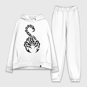 Женский костюм хлопок Oversize с принтом Скорпион черный в Ухте,  |  | скорпион