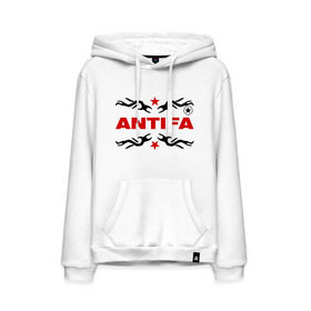 Мужская толстовка хлопок с принтом Antifa (5) в Ухте, френч-терри, мягкий теплый начес внутри (100% хлопок) | карман-кенгуру, эластичные манжеты и нижняя кромка, капюшон с подкладом и шнурком | антифа | антифашизм | звезда | организация | политическая