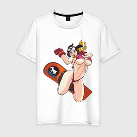 Мужская футболка хлопок Секси борд: в Ухте, 100% хлопок | прямой крой, круглый вырез горловины, длина до линии бедер, слегка спущенное плечо. | snowboard | девушка на сноуборде | доска | красивая девушка | сноуборд