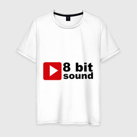 Мужская футболка хлопок с принтом 8 bit sound в Ухте, 100% хлопок | прямой крой, круглый вырез горловины, длина до линии бедер, слегка спущенное плечо. | 