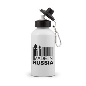 Бутылка спортивная Made in Russia штрихкод: в Ухте, металл | емкость — 500 мл, в комплекте две пластиковые крышки и карабин для крепления | made in russia | сделано в россии | че2012 | штрих код | штрихкод | я русский
