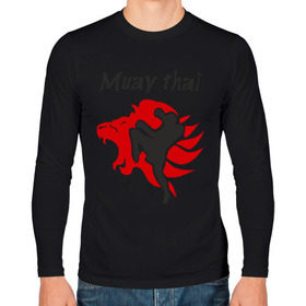 Мужской лонгслив хлопок с принтом Muay thai в Ухте, 100% хлопок |  | муай тай