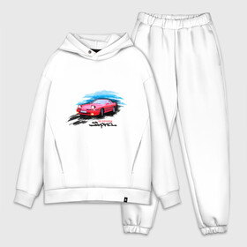 Мужской костюм хлопок OVERSIZE с принтом toyota supra красная в Ухте,  |  | tourer | toyota supra | супра | тойота | японские автомобили