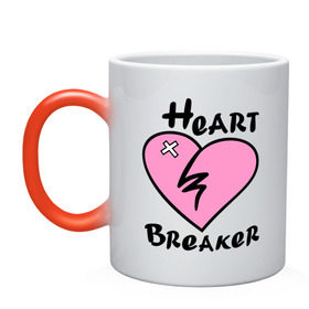 Кружка хамелеон с принтом Heart beaker (разбивательница сердец) в Ухте, керамика | меняет цвет при нагревании, емкость 330 мл | девушкам пафосные | любовь | разбиваю сердца | сердце | сердцеедка