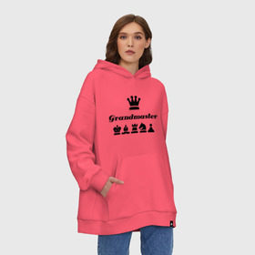 Худи SuperOversize хлопок с принтом Grandmaster в Ухте, 70% хлопок, 30% полиэстер, мягкий начес внутри | карман-кенгуру, эластичная резинка на манжетах и по нижней кромке, двухслойный капюшон
 | grandmaster | гросмейстер | гроссмейстер | шахматист | шахматы