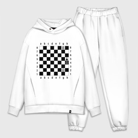 Мужской костюм хлопок OVERSIZE с принтом Шахматная комбинация 1 в Ухте,  |  | комбинация | шахматист | шахматная доска | шахматы