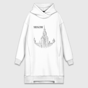 Платье-худи хлопок с принтом MOSCOW (эскиз) в Ухте,  |  | Тематика изображения на принте: кремль | москва | россия