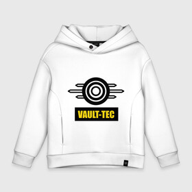 Детское худи Oversize хлопок с принтом Fallout Vault-tec в Ухте, френч-терри — 70% хлопок, 30% полиэстер. Мягкий теплый начес внутри —100% хлопок | боковые карманы, эластичные манжеты и нижняя кромка, капюшон на магнитной кнопке | fallout | логотип | постапокалиптические | фаллаут | фоллаут