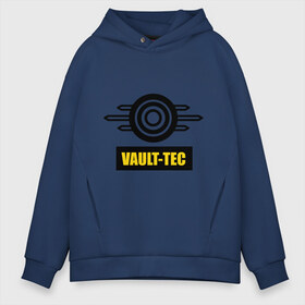 Мужское худи Oversize хлопок с принтом Fallout Vault-tec в Ухте, френч-терри — 70% хлопок, 30% полиэстер. Мягкий теплый начес внутри —100% хлопок | боковые карманы, эластичные манжеты и нижняя кромка, капюшон на магнитной кнопке | fallout | логотип | постапокалиптические | фаллаут | фоллаут