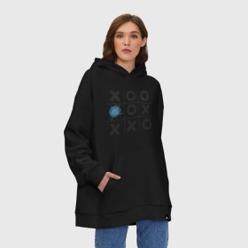 Худи SuperOversize хлопок с принтом Хабра- крестики нолики в Ухте, 70% хлопок, 30% полиэстер, мягкий начес внутри | карман-кенгуру, эластичная резинка на манжетах и по нижней кромке, двухслойный капюшон
 | хабра  крестики нолики