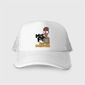 Кепка тракер с сеткой с принтом Кертис в Ухте, трикотажное полотно; задняя часть — сетка | длинный козырек, универсальный размер, пластиковая застежка | misfits