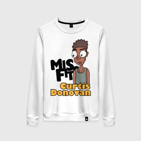 Женский свитшот хлопок с принтом Кертис в Ухте, 100% хлопок | прямой крой, круглый вырез, на манжетах и по низу широкая трикотажная резинка  | misfits