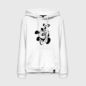 Мужская толстовка хлопок с принтом Old school panda в Ухте, френч-терри, мягкий теплый начес внутри (100% хлопок) | карман-кенгуру, эластичные манжеты и нижняя кромка, капюшон с подкладом и шнурком | панда