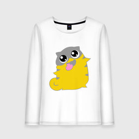 Женский лонгслив хлопок с принтом Boggart в Ухте, 100% хлопок |  | домовой | киса | котик