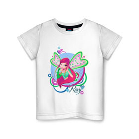 Детская футболка хлопок с принтом WinX - Рокси в Ухте, 100% хлопок | круглый вырез горловины, полуприлегающий силуэт, длина до линии бедер | roxy | win x | winx | винкс | детские | детям | для детей | рокси | феи