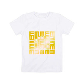 Детская футболка хлопок с принтом Emineminem gold в Ухте, 100% хлопок | круглый вырез горловины, полуприлегающий силуэт, длина до линии бедер | Тематика изображения на принте: хип хоп