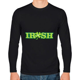Мужской лонгслив хлопок с принтом Irish в Ухте, 100% хлопок |  | patricks day | saint patricks day | день патрика | день святого патрика | клевер | четырехлистный клевер