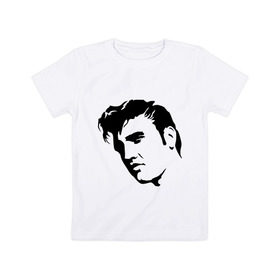 Детская футболка хлопок с принтом Элвис Пресли. (Elvis Presley) в Ухте, 100% хлопок | круглый вырез горловины, полуприлегающий силуэт, длина до линии бедер | rocknroll | лицо | музыка | певец | ретро | рок н ролл