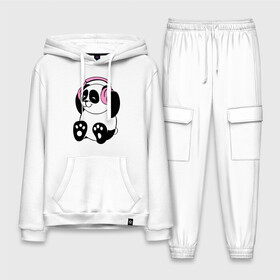 Мужской костюм хлопок с толстовкой Panda in headphones (панда в наушниках): в Ухте,  |  | панда
