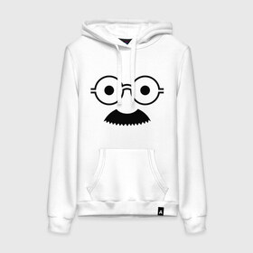 Женская толстовка хлопок с принтом Профессор в Ухте, френч-терри, мягкий теплый начес внутри (100% хлопок) | карман-кенгуру, эластичные манжеты и нижняя кромка, капюшон с подкладом и шнурком | очки | очки с усами | профессор | усы
