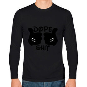 Мужской лонгслив хлопок с принтом Dope Shit в Ухте, 100% хлопок |  | антибренд | кулаки
