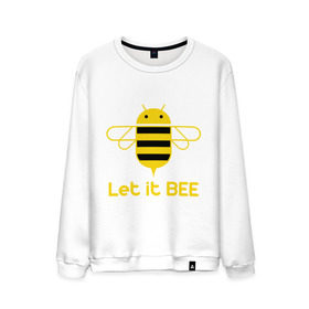 Мужской свитшот хлопок с принтом Android - Let It Bee в Ухте, 100% хлопок |  | Тематика изображения на принте: 
