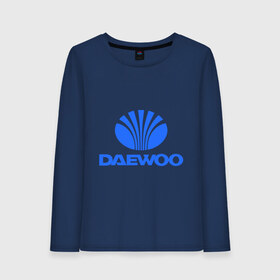 Женский лонгслив хлопок с принтом Logo daewoo в Ухте, 100% хлопок |  | daewoo | автомобиль daewoo | автомобиль дейву | дайву | логотип daewoo | логотип дайву | логотип дейву
