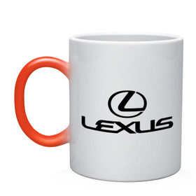 Кружка хамелеон с принтом Lexus logo в Ухте, керамика | меняет цвет при нагревании, емкость 330 мл | lexus | автобренды | автолюбителям | бренд | лексус | логотип