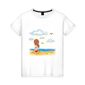 Женская футболка хлопок Мама на пляже: в Ухте, 100% хлопок | прямой крой, круглый вырез горловины, длина до линии бедер, слегка спущенное плечо |