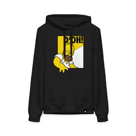 Женская толстовка хлопок Гомер (D`OH!): в Ухте, френч-терри, мягкий теплый начес внутри (100% хлопок) | карман-кенгуру, эластичные манжеты и нижняя кромка, капюшон с подкладом и шнурком | гомер