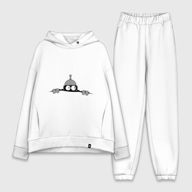 Женский костюм хлопок Oversize с принтом Bender из под футболки в Ухте,  |  | bender | futurama | бендер | фатурама | футурама