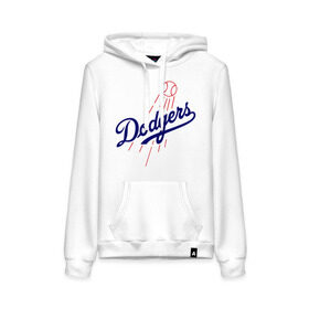 Женская толстовка хлопок с принтом Los Angeles Dodgers logotype в Ухте, френч-терри, мягкий теплый начес внутри (100% хлопок) | карман-кенгуру, эластичные манжеты и нижняя кромка, капюшон с подкладом и шнурком | baseball | los angeles dodgers | бейсбол | лос анджелес доджерс | спорт