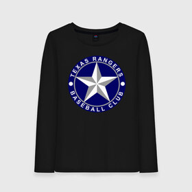 Женский лонгслив хлопок с принтом Texas Rangers Baseball Club в Ухте, 100% хлопок |  | baseball | texas rangers | бейсбол | спорт | техас рейнджерс