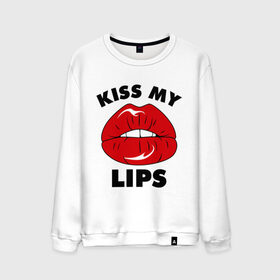 Мужской свитшот хлопок с принтом Kiss my Lips в Ухте, 100% хлопок |  | kiss | lips | swag | губы | поцелуй | сваг | свог | свэг