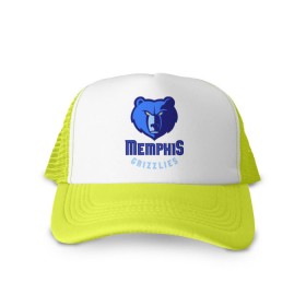 Кепка тракер с сеткой с принтом Memphis в Ухте, трикотажное полотно; задняя часть — сетка | длинный козырек, универсальный размер, пластиковая застежка | basketball | nba | баскетболл | лого баскетбольных клубов | нба