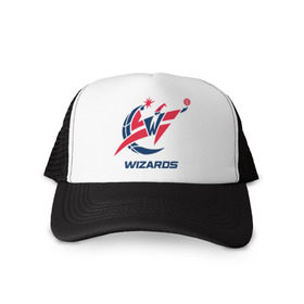 Кепка тракер с сеткой с принтом Wizards в Ухте, трикотажное полотно; задняя часть — сетка | длинный козырек, универсальный размер, пластиковая застежка | basketball | nba | баскетболл | визардс | лого баскетбольных клубов | нба