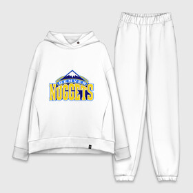 Женский костюм хлопок Oversize с принтом Denver в Ухте,  |  | basketball | nba | баскетболл | денвер наггетс | лого баскетбольных клубов | нба