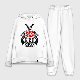 Женский костюм хлопок Oversize с принтом Guns n roses rose в Ухте,  |  | guns and roses | rock | ганс н роуз | музыка | рок