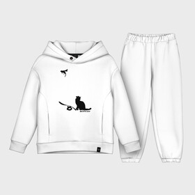 Детский костюм хлопок Oversize с принтом Cat and supermouse (Banksy) в Ухте,  |  | бэнкси | граффити | киса | кот | котенок | котэ | кошка | мышка | супермышка