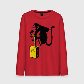 Мужской лонгслив хлопок с принтом TNT monkey (Banksy) в Ухте, 100% хлопок |  | бэнкси | граффити | животные | обезьяна