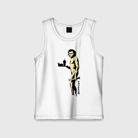 Детская майка хлопок с принтом Древний человек Бэнкси в Ухте,  |  | бэнкси | граффити | неандерталец | примат