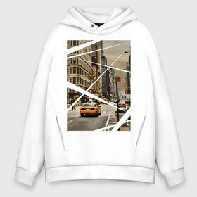 Мужское худи Oversize хлопок с принтом Улицы NY в Ухте, френч-терри — 70% хлопок, 30% полиэстер. Мягкий теплый начес внутри —100% хлопок | боковые карманы, эластичные манжеты и нижняя кромка, капюшон на магнитной кнопке | Тематика изображения на принте: new york | urban style | город | города | нью йорк | улицы нью йорка | урбан