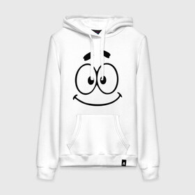Женская толстовка хлопок с принтом Смешная рожица в Ухте, френч-терри, мягкий теплый начес внутри (100% хлопок) | карман-кенгуру, эластичные манжеты и нижняя кромка, капюшон с подкладом и шнурком | smile | глаза | рожица | смайл | смайлик