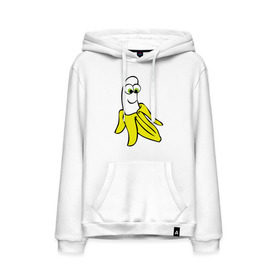 Мужская толстовка хлопок с принтом Веселый банан в Ухте, френч-терри, мягкий теплый начес внутри (100% хлопок) | карман-кенгуру, эластичные манжеты и нижняя кромка, капюшон с подкладом и шнурком | Тематика изображения на принте: банан