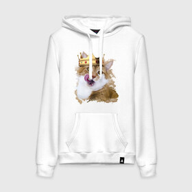Женская толстовка хлопок с принтом Spoiled cat в Ухте, френч-терри, мягкий теплый начес внутри (100% хлопок) | карман-кенгуру, эластичные манжеты и нижняя кромка, капюшон с подкладом и шнурком | kitten | meow | meow kitten | злой кот | киса | корона | корона на голове кота | кот | кот с короной | котик | котэ | котяра | кошка | облизывающаяся кот | прикольный кот