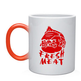 Кружка хамелеон с принтом Fresh meat (Свежее мясо) в Ухте, керамика | меняет цвет при нагревании, емкость 330 мл | dota | dota 2 | дота | дота 2 | игры