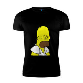 Мужская футболка премиум с принтом D`oh! в Ухте, 92% хлопок, 8% лайкра | приталенный силуэт, круглый вырез ворота, длина до линии бедра, короткий рукав | Тематика изображения на принте: гомер