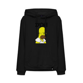 Мужская толстовка хлопок D`oh!: в Ухте, френч-терри, мягкий теплый начес внутри (100% хлопок) | карман-кенгуру, эластичные манжеты и нижняя кромка, капюшон с подкладом и шнурком | гомер